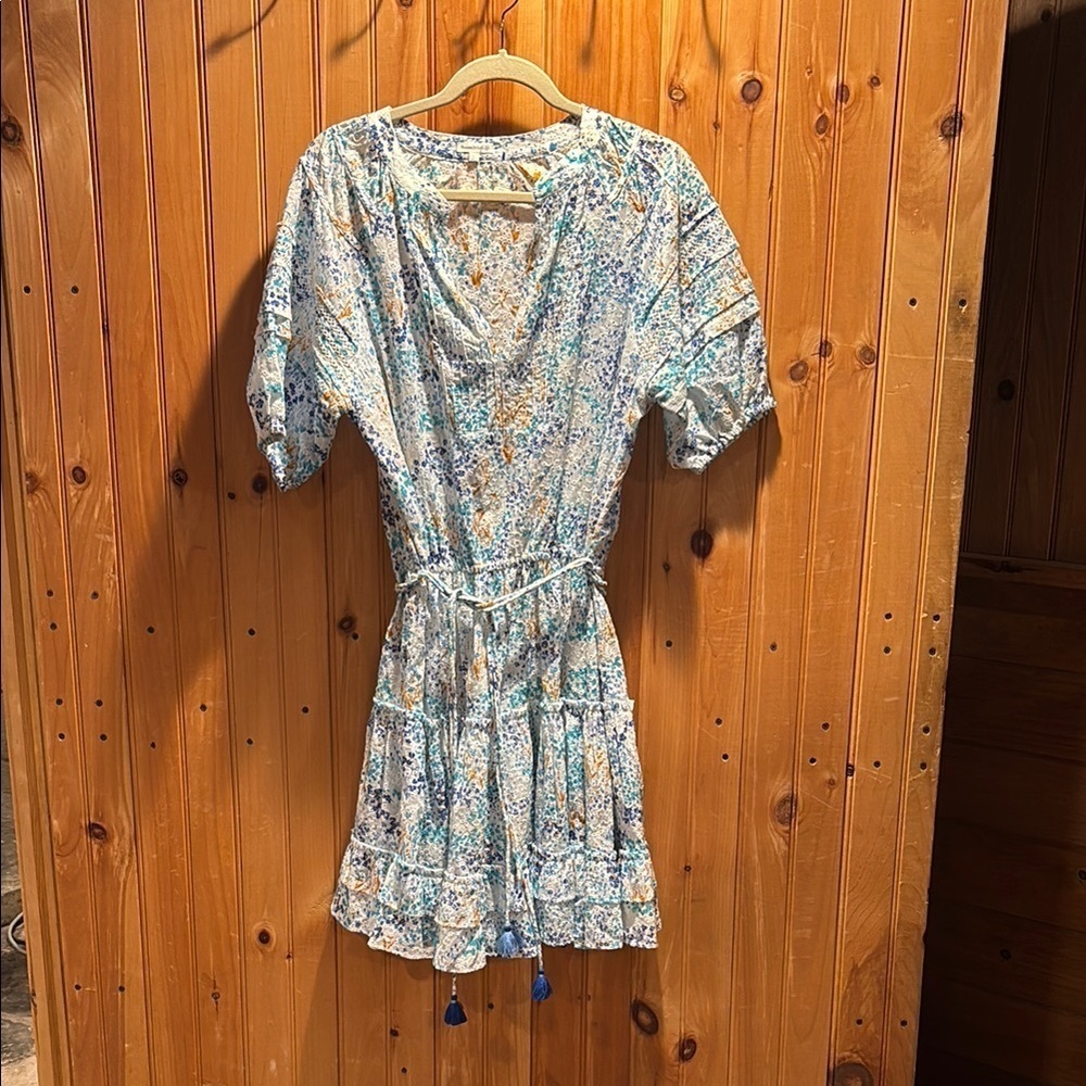 POUPETTE ST BARTH eyelet floral belted mini dress size large